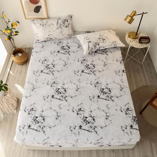 

sheets & sets white marble pattern summer home mattress round shape fitted sheet comfortable rubber sÃ¡bana 120*200*30cm 150*200*30cm