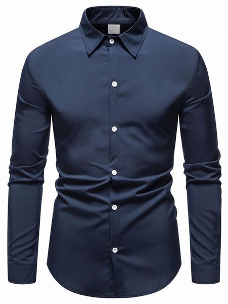 

men solid collared button up shirt 41yb#, White;black