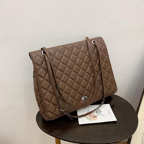

european and american retro female bag fashion chain shoulder 2021 net red rhombic tote large capacity messenger cross body
