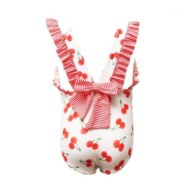 

one-pieces fashion swimwear toddler kids baby girls summer sleeveless fruit print cherry one-piece swimsuit biquini infantil menina, Black