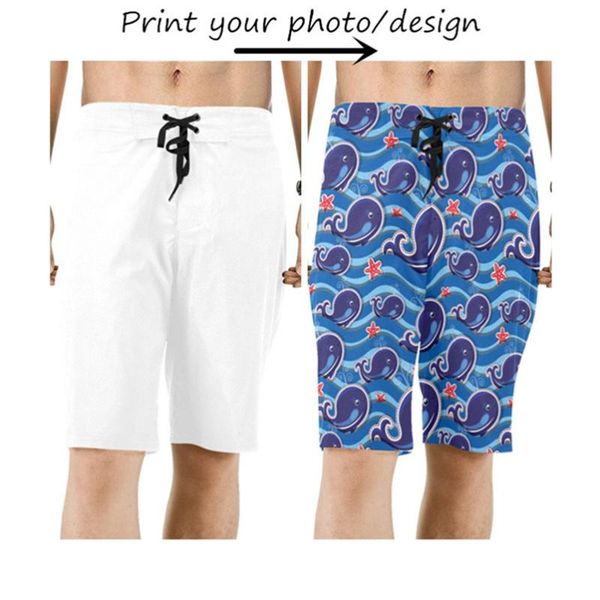

men's shorts beach all over print for men custom gifts, White;black