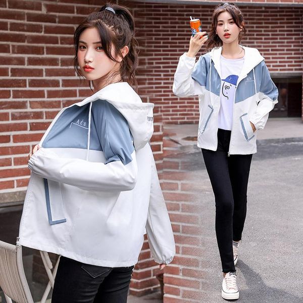 

women's jackets autumn scene shooting tooling han edition students loose jacket brief paragraph coat female hooded windbreaker, Black;brown