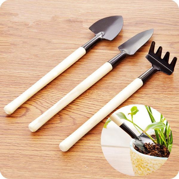 

watering equipments gardening tools three-piece set garden planting potted digging soil loose small iron shovel rake can