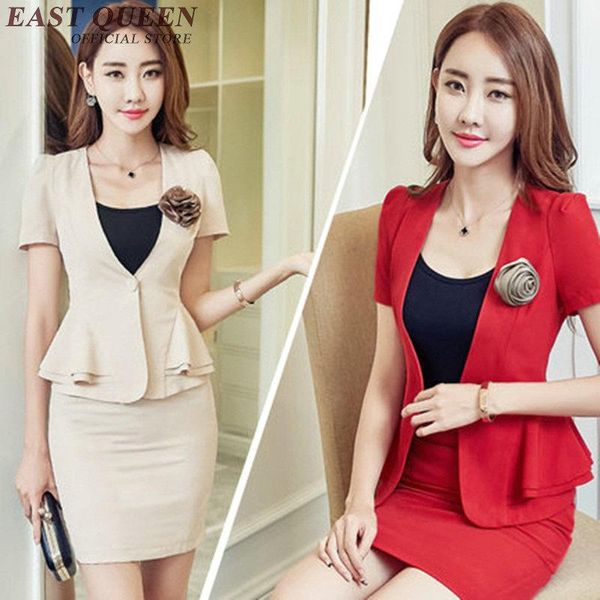 Ternos femininos Blazers Business Business 2021 Suit Feminino Office Uniform Designs Mulheres saia elegante KK1452 H