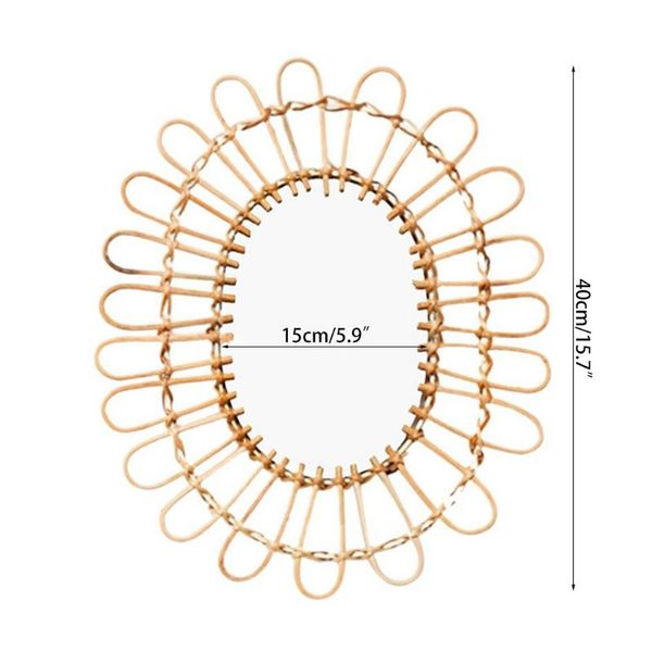 

mirrors rattan art decoration makeup mirror dressing bathroom wall hang 35ed