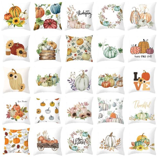 

cushion/decorative pillow autumn pumkin harvest thanks giving day cushion cover simple white farmhouse decor pillows sofa couch throw home