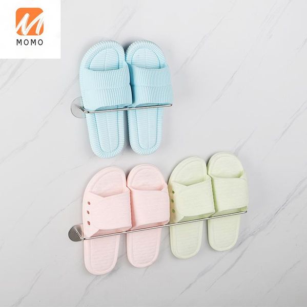 

bathroom slipper rack wall-mounted punch-toilet hook behind the door hanging wall storage shelf fantastic bottles & jars