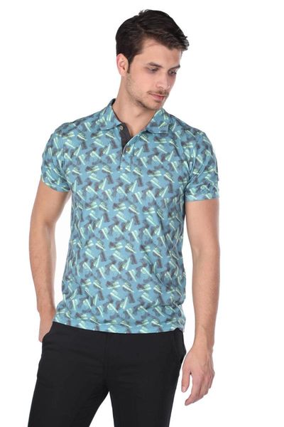 

men's t-shirts blue print collar t-shirt, White;black