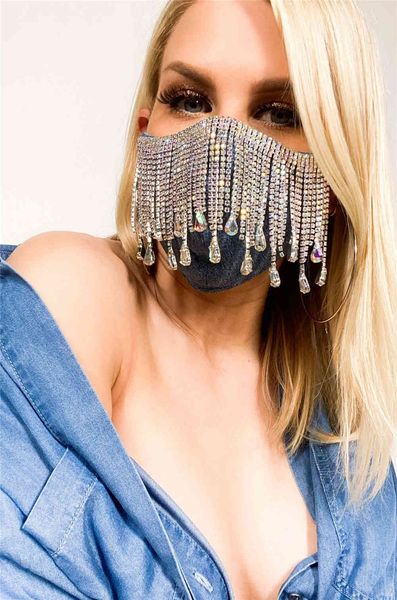 

rhinestone mask cotton fashion jewelry rhinestone tassel pendant mask