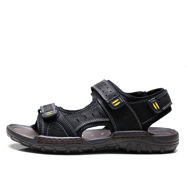 

sandals masculino sandal couro da shoes rubber leather deportivas erkek transpirables gladiator men work sport gladiators playa verano, Black