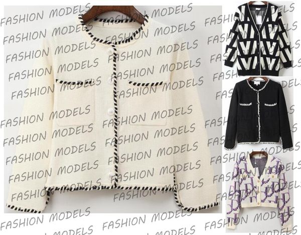 

womens cardigan classical knits and tees luxury designers woman sweater with logo pattern knitwear ladies knitted casual coat v neck cardiga, White