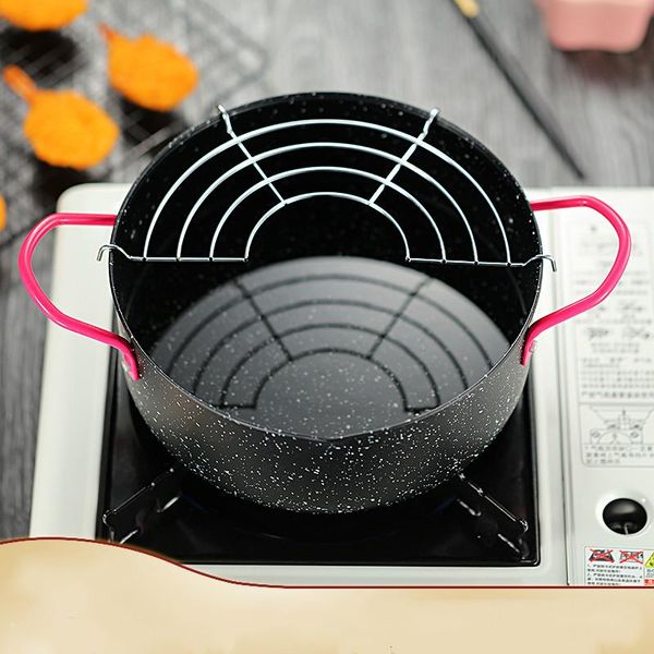 

pan with leaching oil rack household mini non-stick deep frying open fire high temperature porridge pot zp7041654 pans