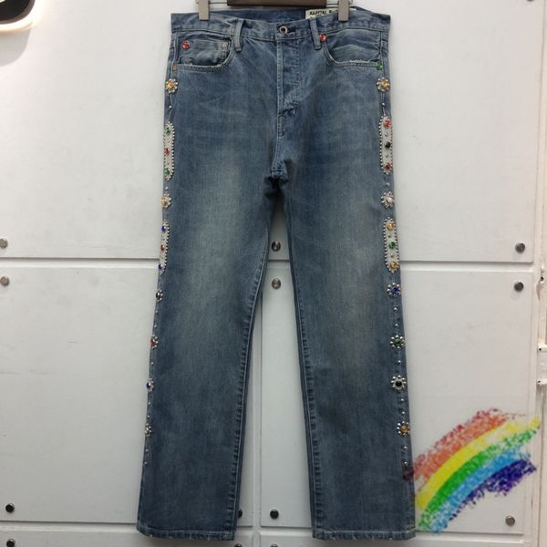 

2021aw vintage washed jeans men women 1 pants trousers, Blue