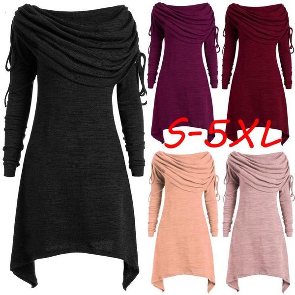 

Women's Blouses & Shirts Casual Plus Size S-5XL Blouse Womens Fashion Solid Ruched Long Foldover Collar Tunic Tops Loose Blouseblusa fe, White