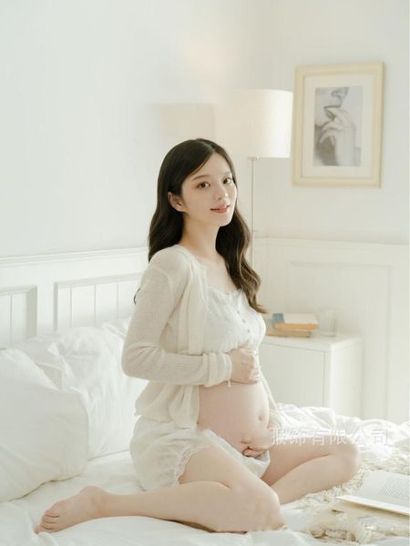 

maternity stretch dress skirt po prop bowknot for shoot pregnant posing clothes dresses, White