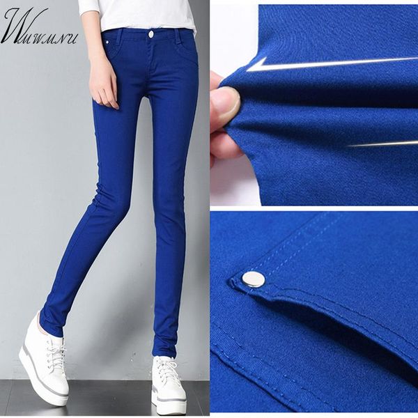 

women's pants & capris spring plus size basic pencil casual trousers elastic for women slim ladies jean female many color, Black;white