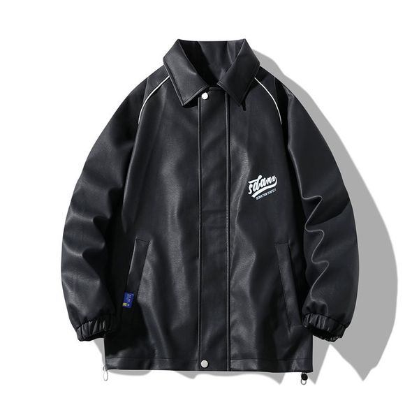 

autumn new brand loose personalized lapel jacket men's national fashion, Black