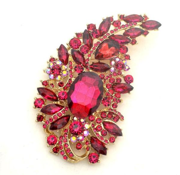 

2021 new 4.9" huge size elegant style rhinestone crystal diamante brooch wedding bridal jewelry gifts, Gray