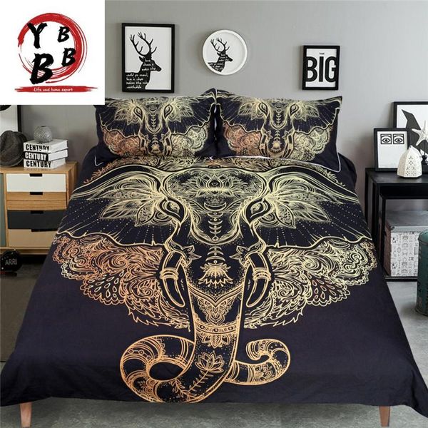 

bedding sets tribal elephant set boho mandala golden design ethnic god ganesha king duvet cover pillowcase symbol