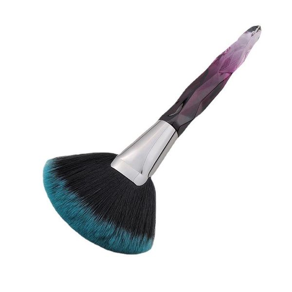 

makeup brushes single large fan-shaped brush with crystal clear diamond handle tools high-quality non-irritating skin-friendly