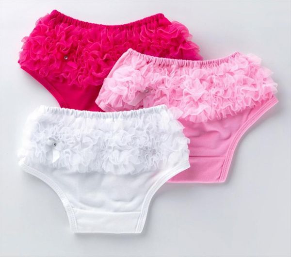 

baby girls cotton bloomers cute infant toddlers lace ruffle shorts kids diaper cover newborn pants underwear 14 colors, Black