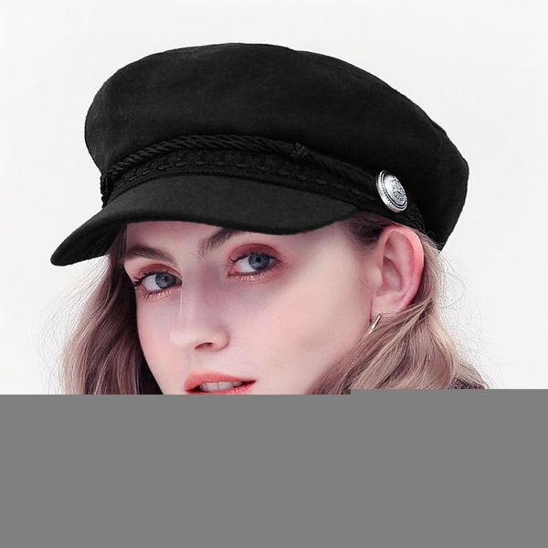 

berets 2021 trend winter hats for women french style wool baker's boy hat cool baseball cap black visor gorras casquette, Blue;gray