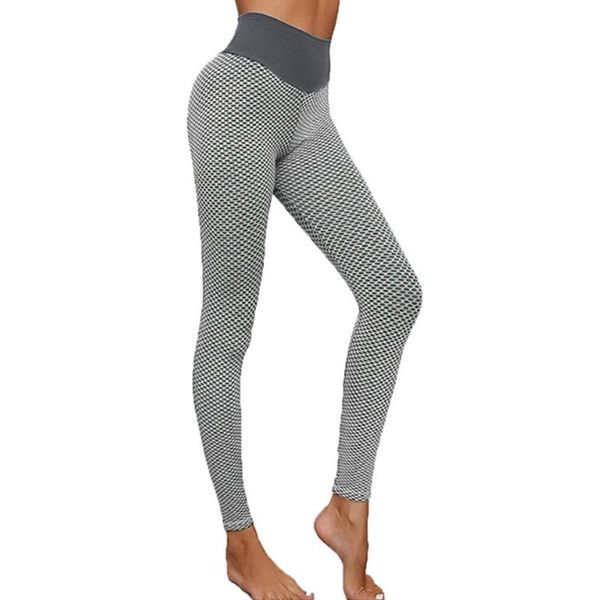

yoga outfit grid tights pants girl women seamless high waist leggings breathable gym fitness push up clothing pant