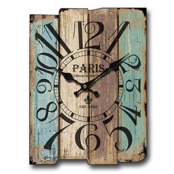 

wall clocks rectangle vintage distressed rustic handmade art painting wood craft clock