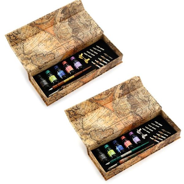 

fountain pens gothic calligraphy writing pen antique quill dip ink set wholesales