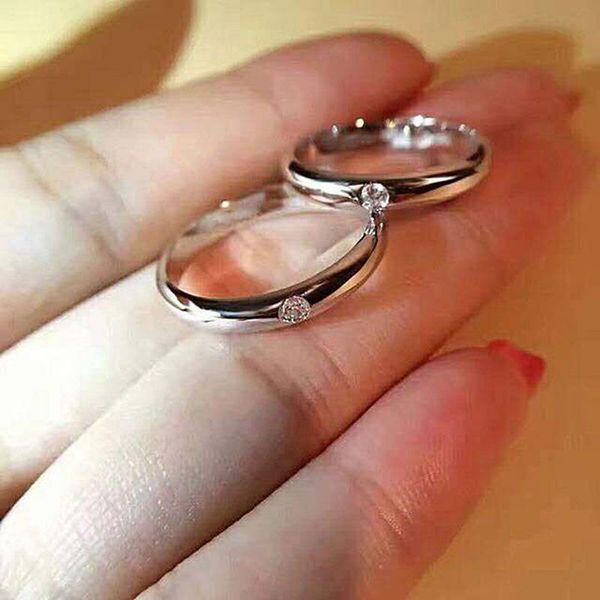 

cluster rings couples ring 925 sterling silver jewelry women zircon accessories round classical fashion silverware valentine's day gift, Golden;silver