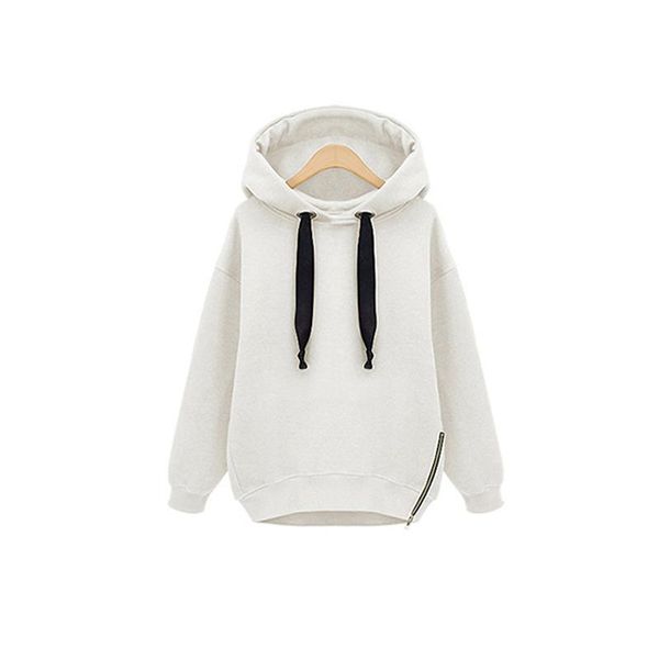 

hoodie women autumn fashion fleece warm long sleeve hooded sweatshirt plus size pullover female casual solid color hoody women's hoodi, Black