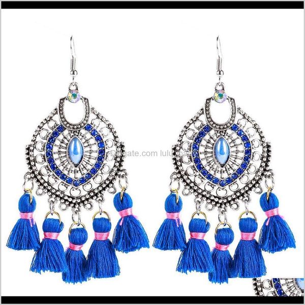 

charm jewelry drop delivery 2021 eh7341 alloy acrylic tassel hollow earrings bohemia womens fashion se7yt, Golden