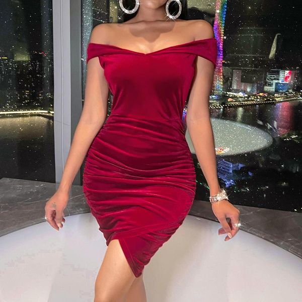 

casual dresses 2021 women's slash neck bodycon dress fashion short sleeve mini for women clubwear evening party robe femme, Black;gray