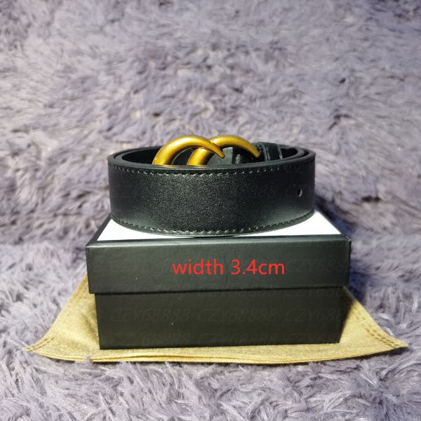 

2021 men's designer belt women's leather leather black red big gold buckle classic leisure luxury belts and gift box, Black;brown