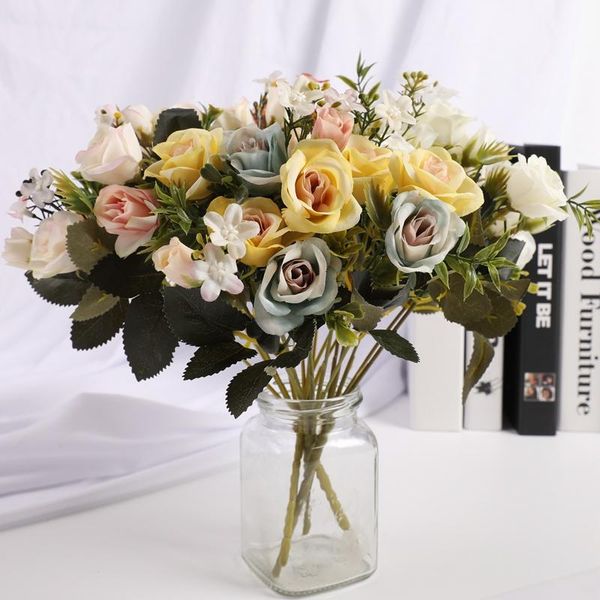 

decorative flowers & wreaths 1 bouquet artificial fake roses bouquets diy accessories for christmas home wedding decoration scr