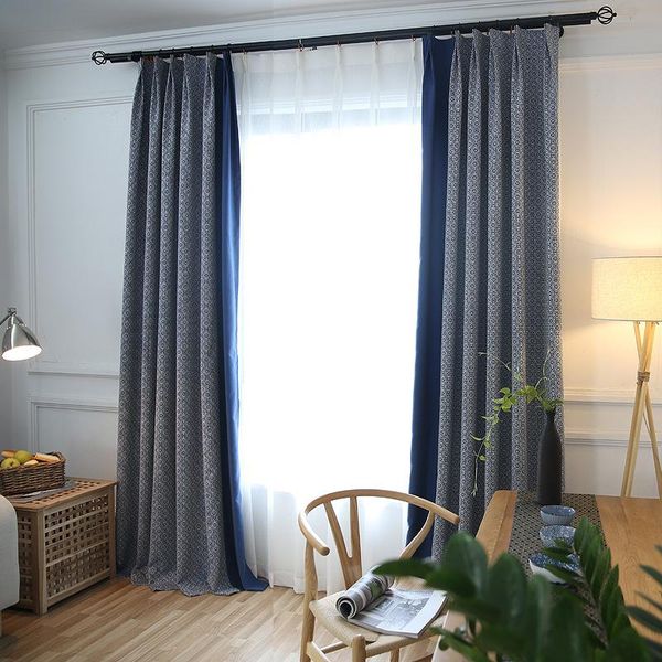 

curtain & drapes geometric modern minimalist american semi-shading bay window jacquard nordic chinese curtains for living dining room bedroo