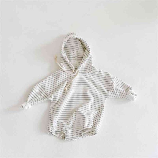 

autumn arrival girls fashion kong sleeve striped rompers baby 210528, Blue