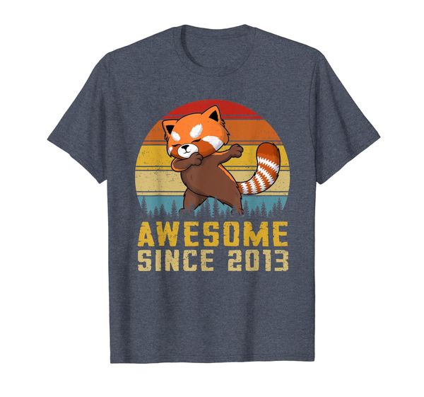

red panda dabbing awesome since 2013 6th years old shirt, White;black