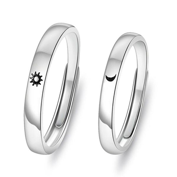 

pieces sun and moon lover couple rings set promise wedding bands for him her beautiful ring party favor