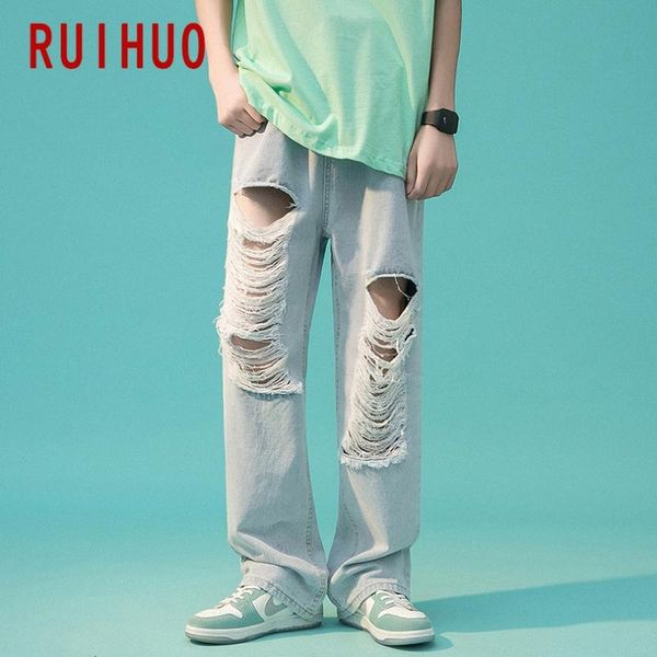 

men's jeans ruihuo blue for men 2021 denim trousers -2xl autumn arrivals