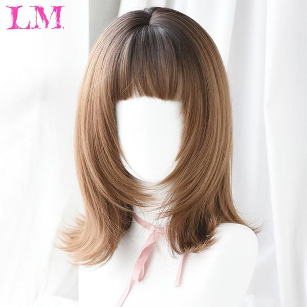 

synthetic wigs liangmo long wave inner deduction wavy hair temperature for black/white women daily cosplay
