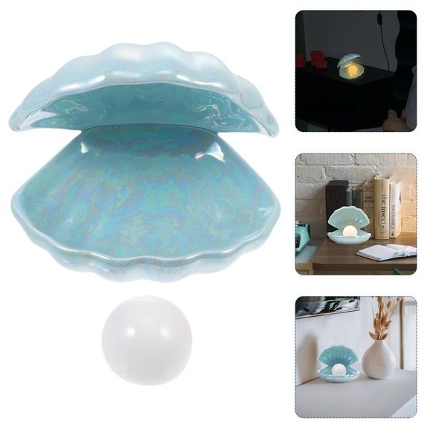 

night lights 1pc unique shell lamp pearl adornment creative ceramic small decor