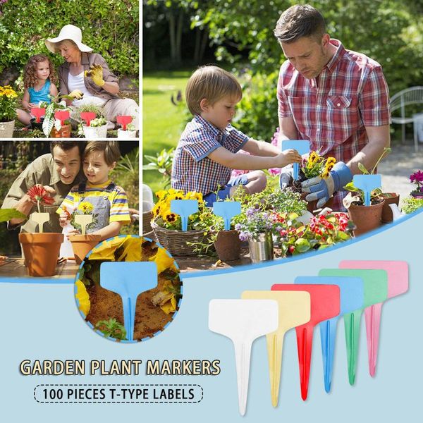 

gardens planting tools 50 pcs bonsai plastic plant labels garden t-type upturned tags markers nursery decorations