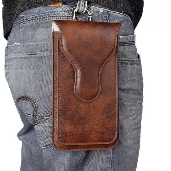 

waist bags universal leather cell phone bag wallet pouch case neck strap fit for iphone 12 11 huawei p30 v20