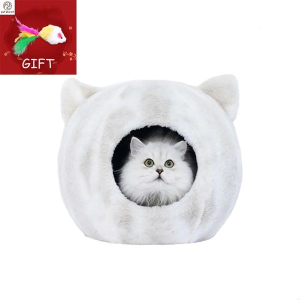 

cat beds & furniture pet and dog soft warm head shape house nest cave comfortable mattress high fully enclosed