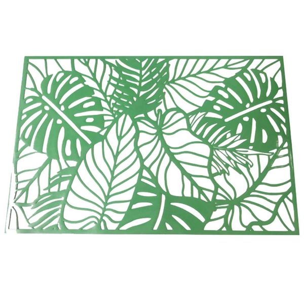 

hawaii theme party decoration tropical leaf pvc hollow placemat table cushion vase mats & pads