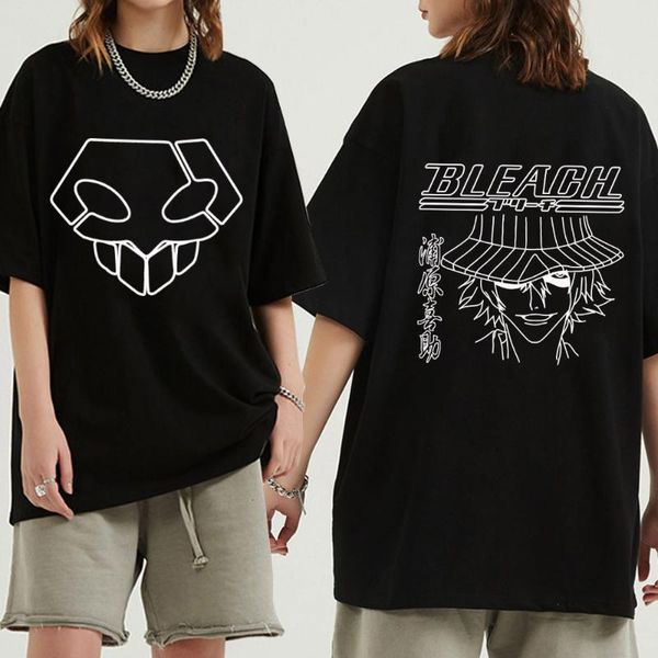 

men's t-shirts bleach kisuke urahara o-neck hip hop print anime t-shirt fashion, White;black