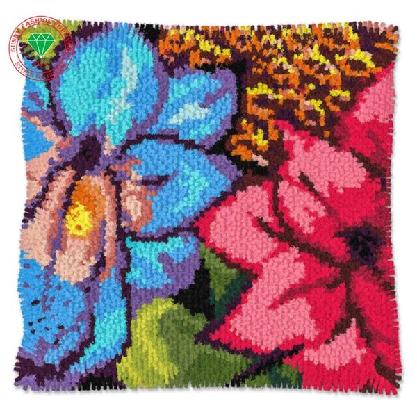 

cushion/decorative pillow diy rug kits brand carpet home flower yarn embroidery cushion pillowcase stitch mat