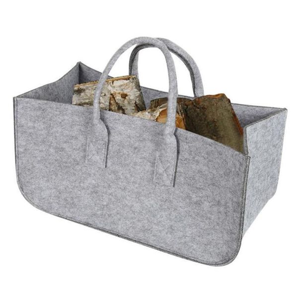 

hanging baskets stalls storage firewood basket shopping log wood pocket felt bag holder handbag spaper large capacity