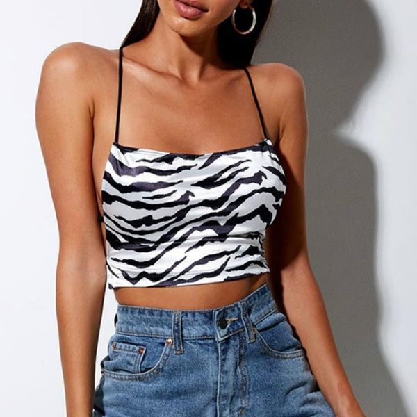 

musuos ladies solid/print camis vest summer women bandage lace-up backless crop sling straps slim fit shirt club street women's tan, White